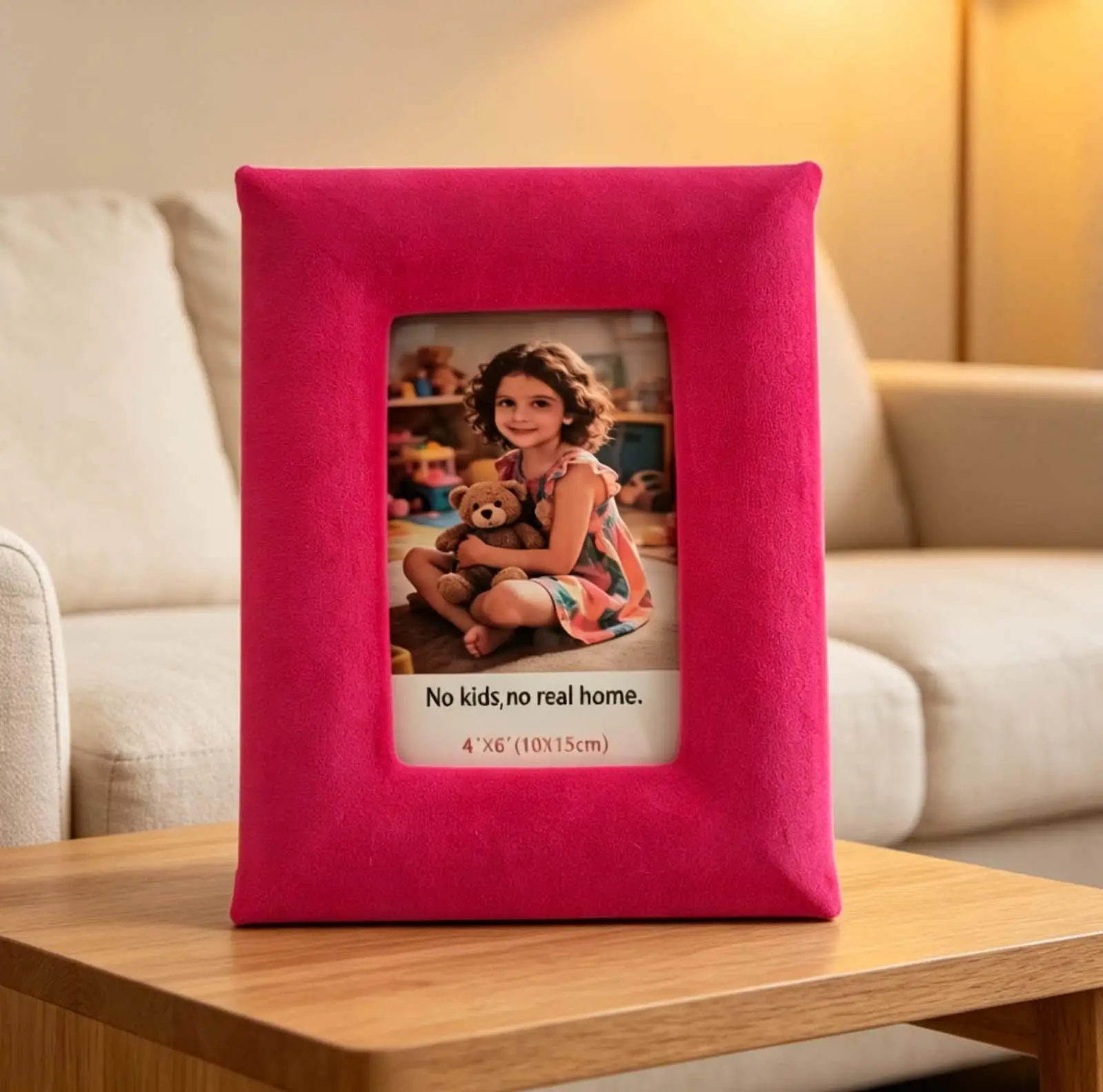 6-inch square photo display stand, inner dimensions 10x15cm. Home decoration picture frame, Dutch wool fabric decorative frame.