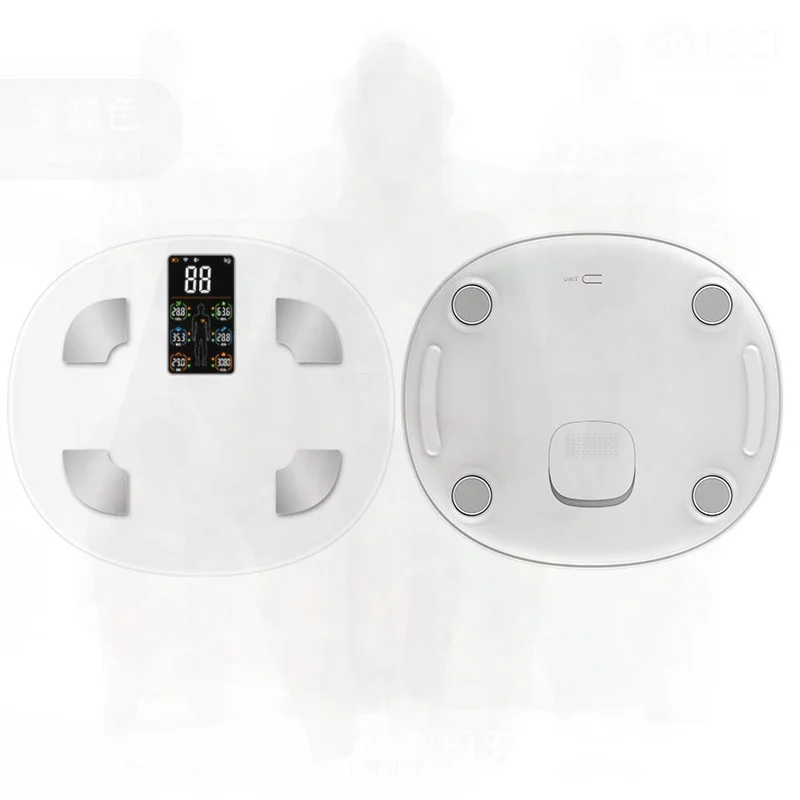 

Electronic Body Fat Scale Precision Weighing Household Intelligent Scale with Battery for Health BMI Measurement White
