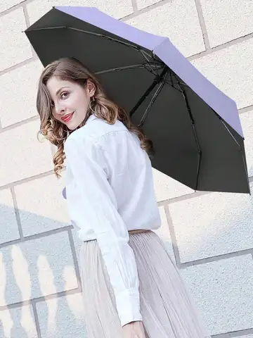 1pc Anti-Uv Mini Umbrella For Sunny And Rainy Days, Portable With Uv Coating And 6 Reinforced Ribs