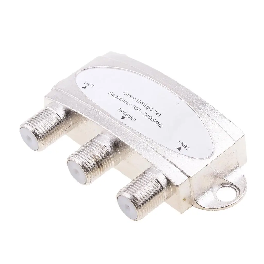 Durable Alloy Diseqc Switch 2x1 Dual Lnb Satellite Signal Switch for Stb Satellite Receiver Installation