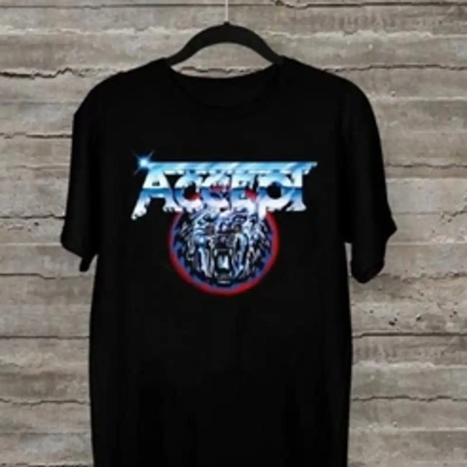 NEW classic logo shirt accept band black short sleeve all sizes OM23 vintage Washed Unisex Breathable Stylish streetwear