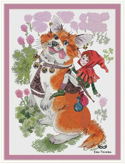 Cross stitch Kit Canvas Cross Stitch Embroidery Set Craft  20-The Girl on the Dog 34-44 Cross Stitch Set