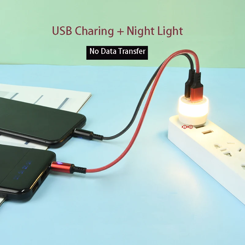 USB Charger Lamp Warm White Light 2 Port USB HUB Charging Adapter Power Supply Dock Mini LED Lighting Bedroom Wall Night Light