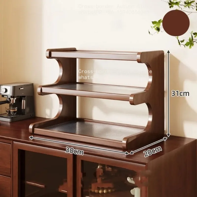 Simple 2/3 Tiers Desktop Storage Rack Compact Space-saving Wood Tabletop Stand Multi-functional Sturdy Desk Bookshelf Seasoning