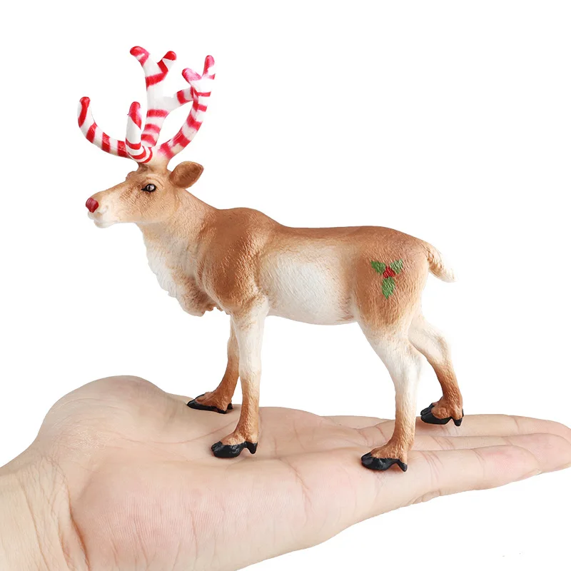 Simulated Wildlife Deer Christmas Reindeer Elk Animals Model Action Figures Xmas Ornament Decoration Toy Children Christmas Gift