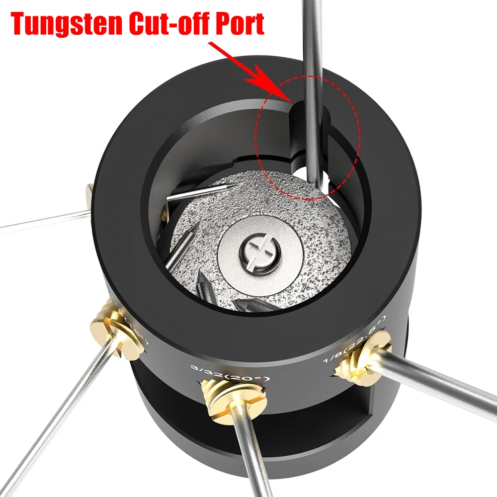 Tungsten Electrode Grinder TIG Welding Tools Multi-Angle and Offset Horizontal Hole Grinder with Cutoff Slot for Welding Aids