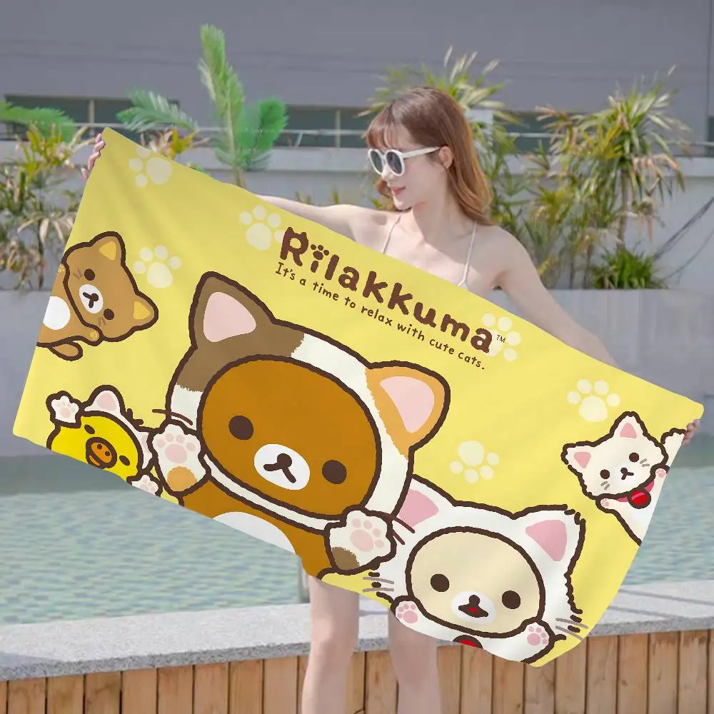 Japan Anime Cute Cartoon R-Rilakkuma Microfiber Beach Towel Absorbent Quick dry Soft Yoga Swimming Mountain Climbing Towel