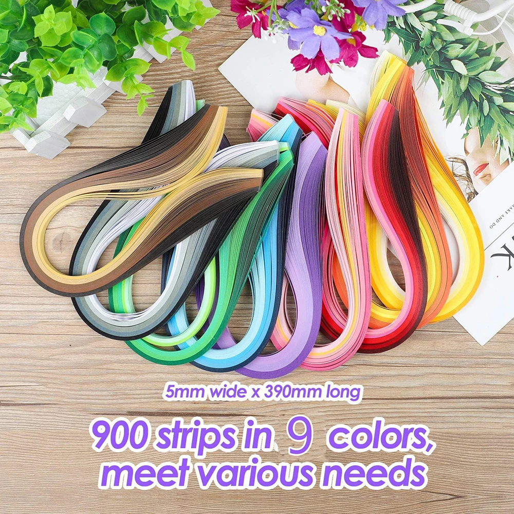 13/19PCS Paper Strips Quilling Tool Kit 900 Colorful Strips for Scrapbooking Decor Christmas Gift Beginners DIY Craft Handcraft