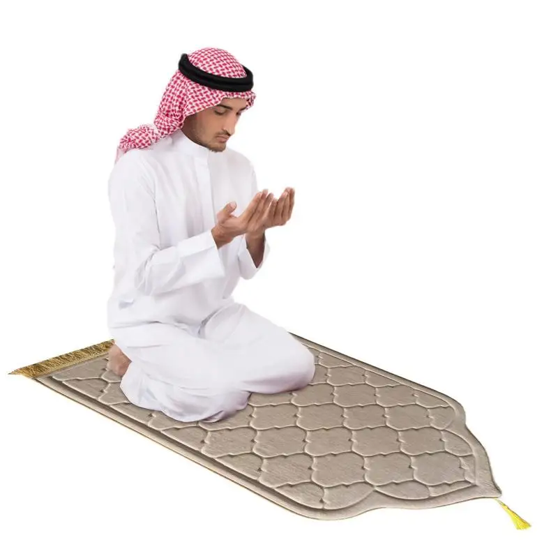 Prayer Mat For Muslim Ramadan Flannel Carpet Worship Kneel Embossing Floor Carpets Non-slip Soft Portable Travel Prayer Rug