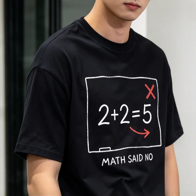 Funny Mathematics Geek Tshirt 2 Plus 2 Equals 5 Math Said No Classroom Humor Casual Mens Tee Unisex Cotton Y2k Top