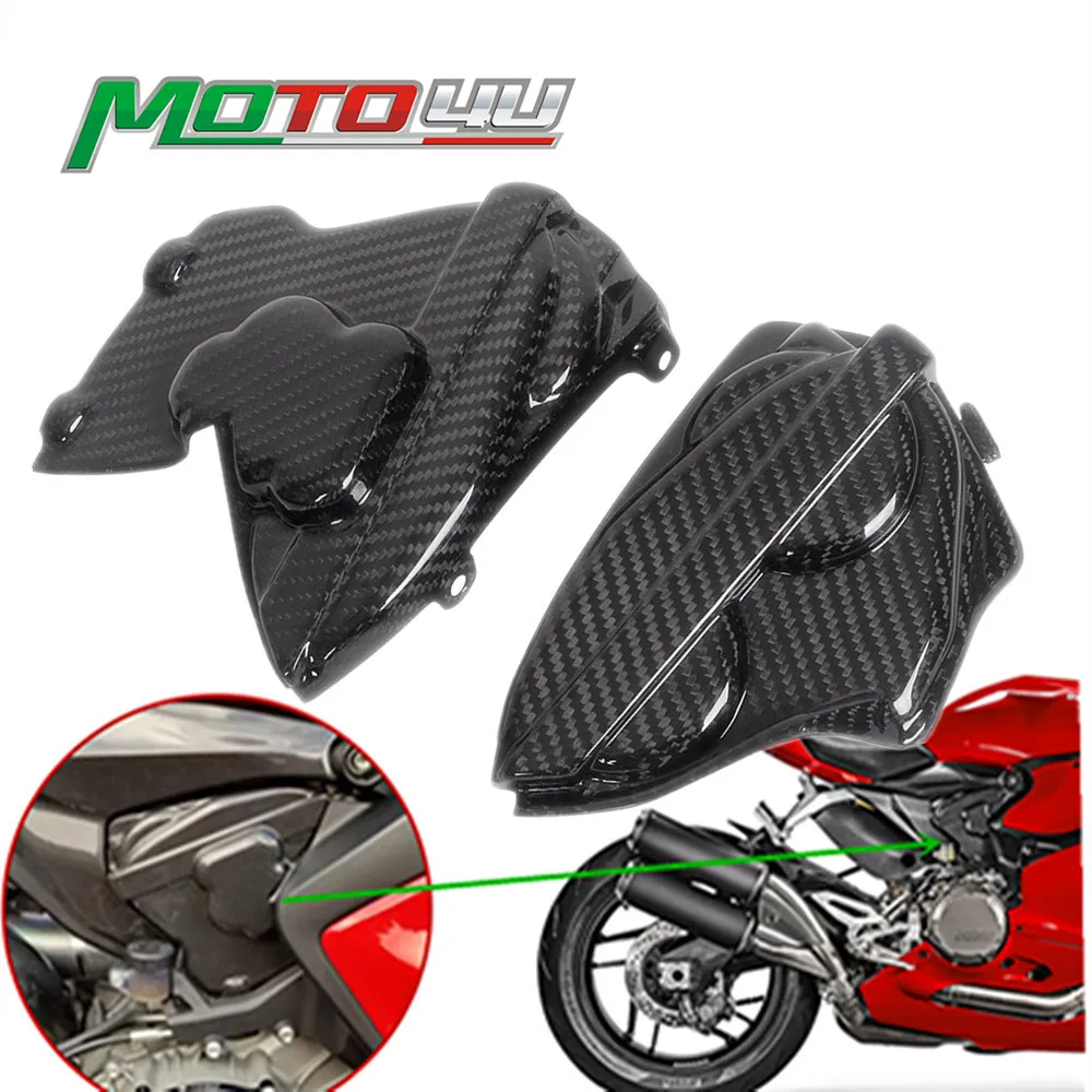 

MOTO4U For Ducati Panigale V2 V4 899/959 2014 2015 2016 2017 100% Carbon Fiber Motorcycle Engine Cam Hood Covers Bonnet 2PCS