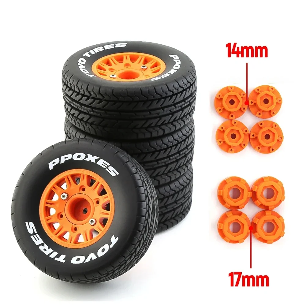 

4Pcs Wheels Tires 113mm On-road Tyres With 12 14 17mm Hex for 1/8 1/10 RC Car Short Truck Traxxas Slash HSP Tamiya TT01 TT02