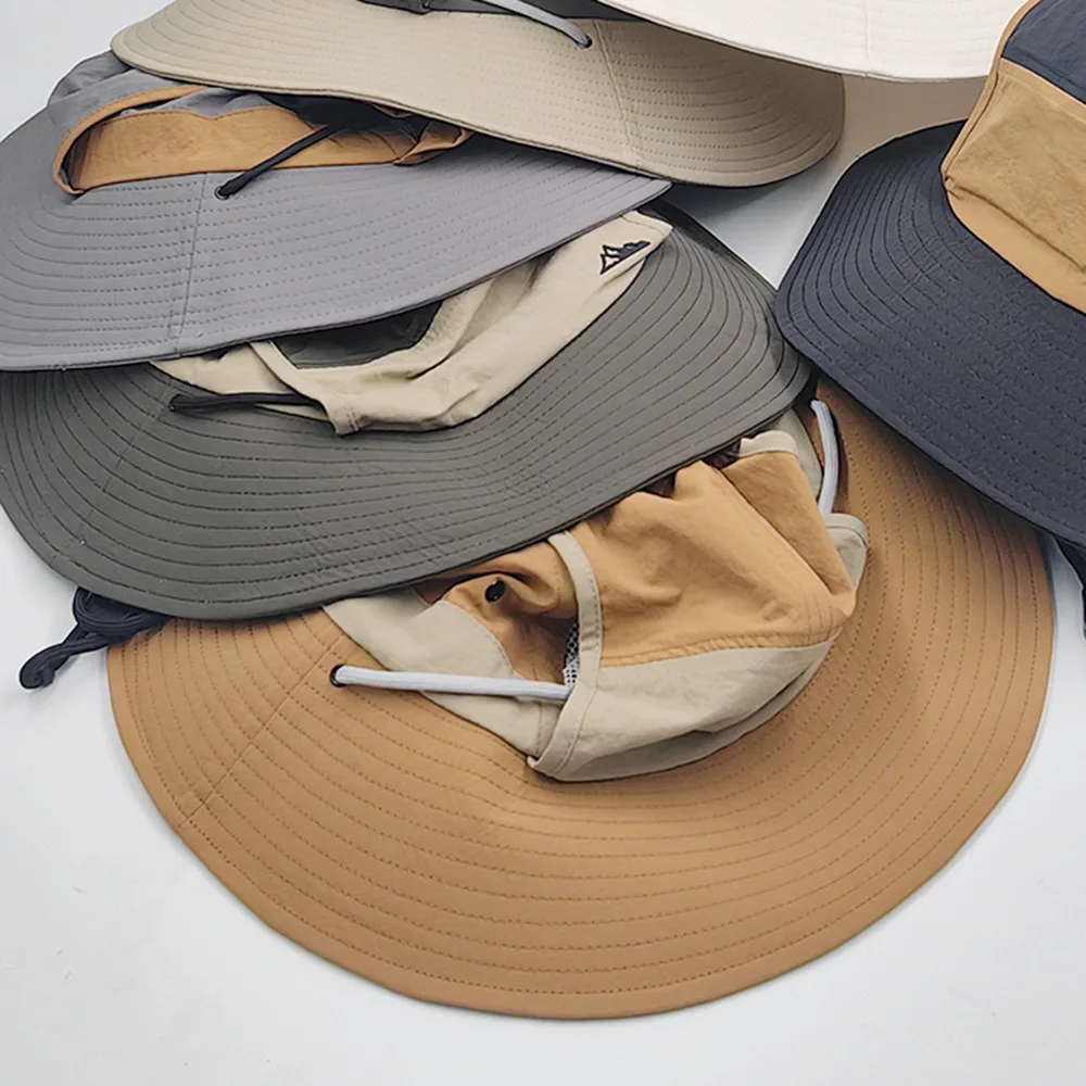 Splicing quick drying large eaved mountaineering hat for men outdoor fishing hiking in the jungle quick drying sun shading