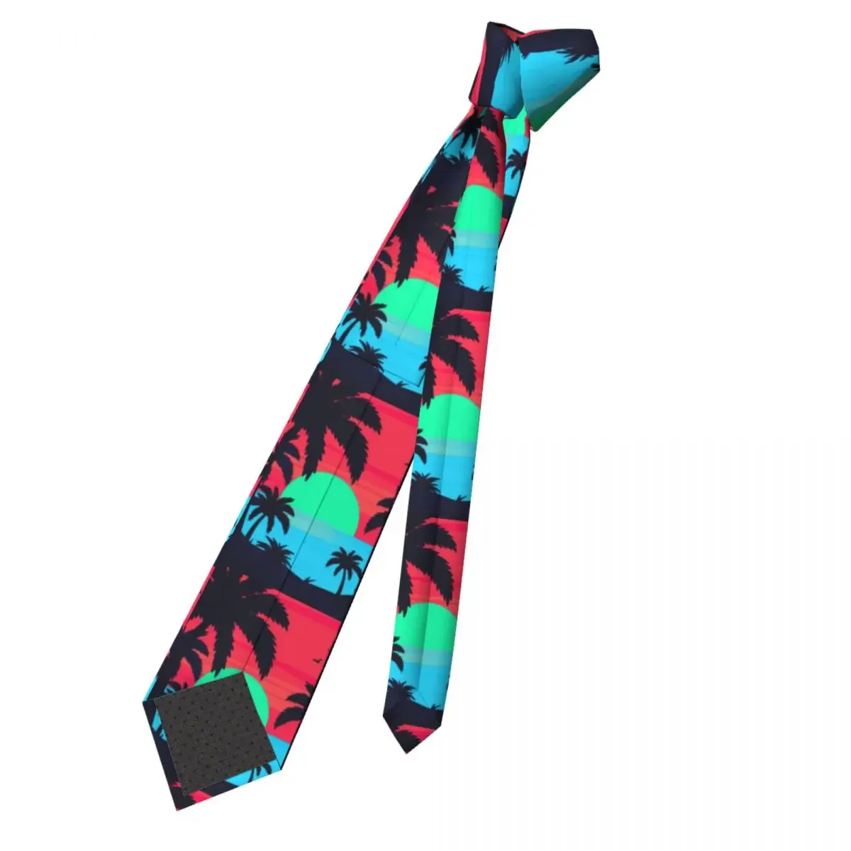 Tropical Palm Tree Necktie Men Slim Polyester 8 cm Narrow Neck Tie for Men Accessories Cravat Wedding Office