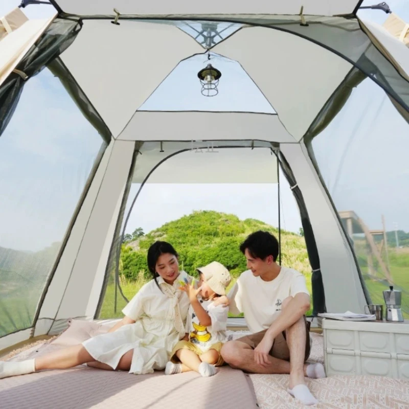 

Outdoor folding portable camping overnight camping thickened rainproof equipment full set