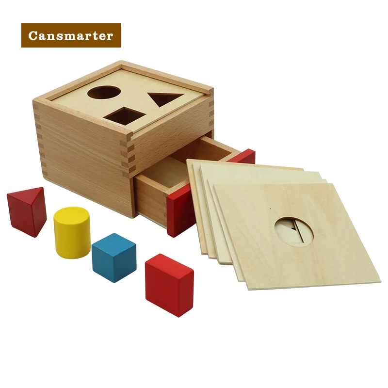 

Montessori Materials Baby Toys Multiple Shapes Blocks With Box Educational Wooden Materials Preschool Teaching Toys for Children