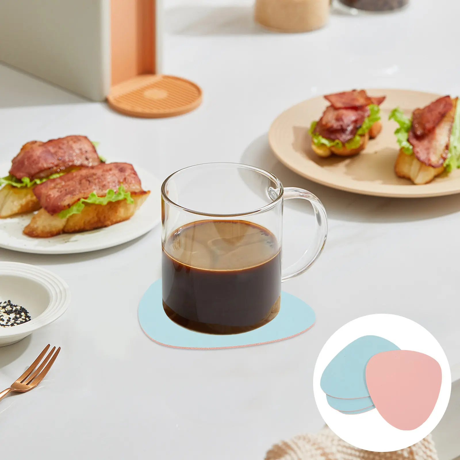 

Набор из 4 подставок под чашки в скандинавском стиле, нестандартной формы, термоизоляционные, нескользящие, защитные декоративные коврики для стола для дома