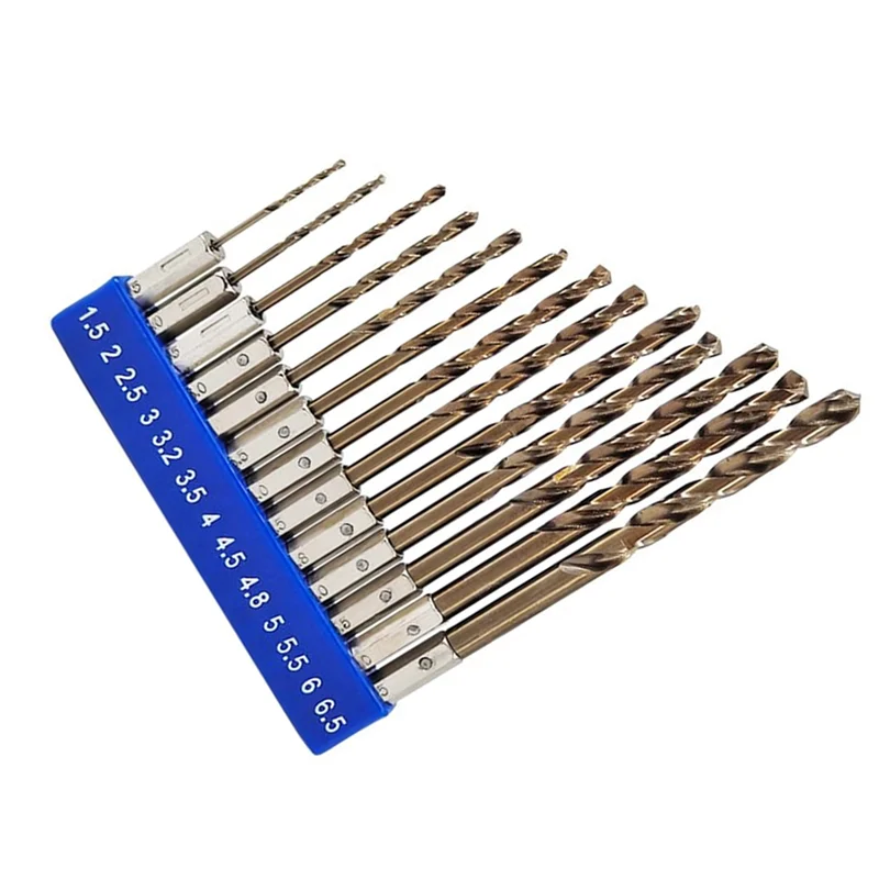 

LICE-5% Cobalt Hex Shank Metric Drill Bits Set (1.5Mm-6.5Mm/13Pcs) Suitable For Stainless Steel, Cast Iron, Hard Metal
