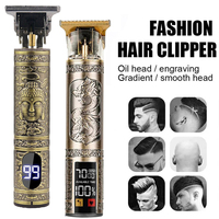 Rechargeable Mens T9 Carving Hair Clipper Vintage Portable USB Cleaning Barber Professional Hair Cutting Machine Beard Trimmer