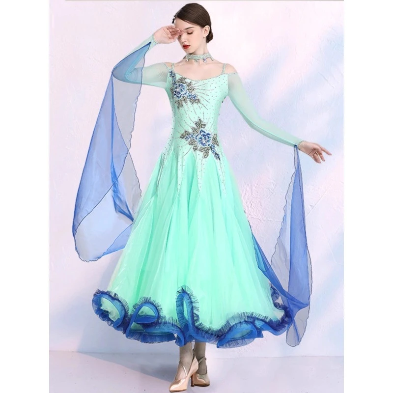 

Modern Dance Dress New Social Dance Big Swing Skirt Competition Dress Waltz Dance Dress National Standard Dance Performance