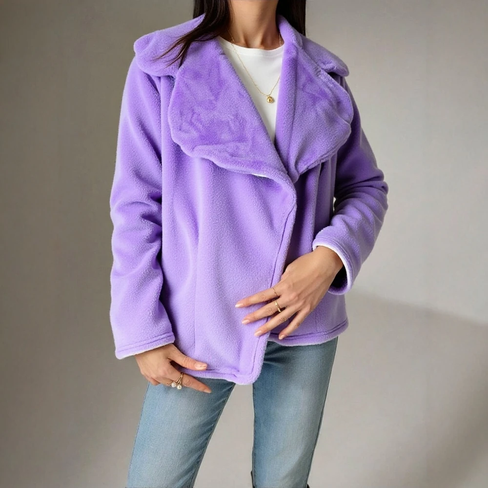 

Women's Daily Wear Coat 2025 Clean Lines Lapel Button Front Loose Fit Jacket with a Pure and Minimalist Aesthetic Coat