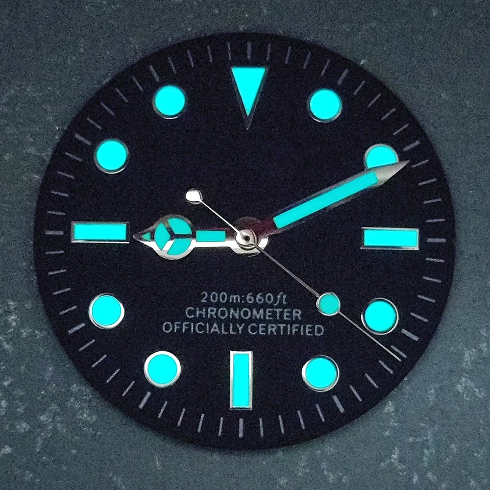 28.5mm new NH35 dial watch dial ice blue luminous dial suitable for NH35 NH36 movement watch accessories