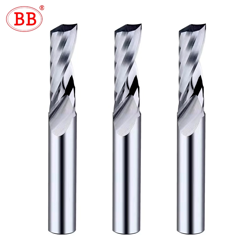 Bb-única Espiral Carbide End Fresa 3d Gravura Router Bit Acrílico Pvc Madeira Mdf Alumínio Cnc 3d 3.175 10 bb