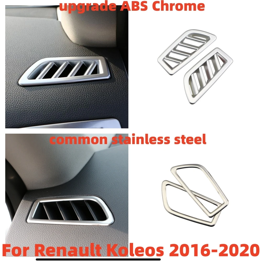 2pcs Car Front Air Vent Protection Trim Cover Sticker for Renault Koleos for Samsung QM6 2016 2017 2018-2023 Chrome Accessories