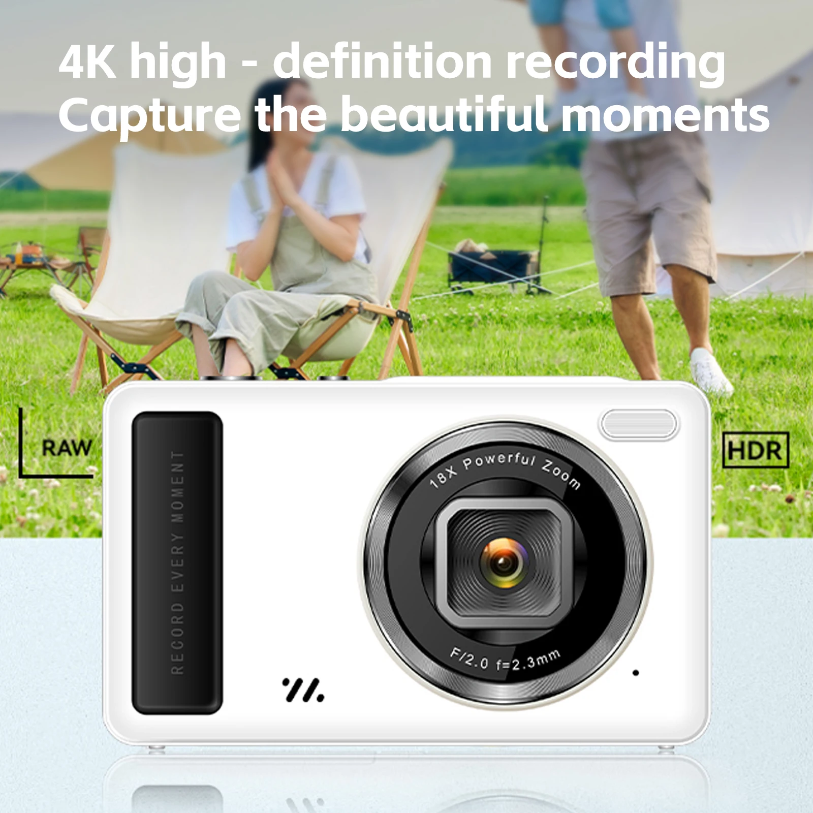 

4K Digital Camera for Children Rechargeable Cameras with 18x Zoom Compact Cameras for kids Beginner Camera