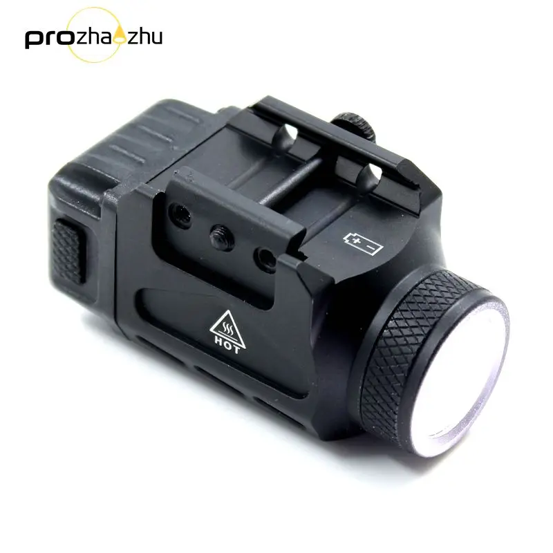 Mini Tactical Pistol Light 500 Lumen CR123A Rail Mounted Weapon light For 9mm Caliber Picatinny Rail