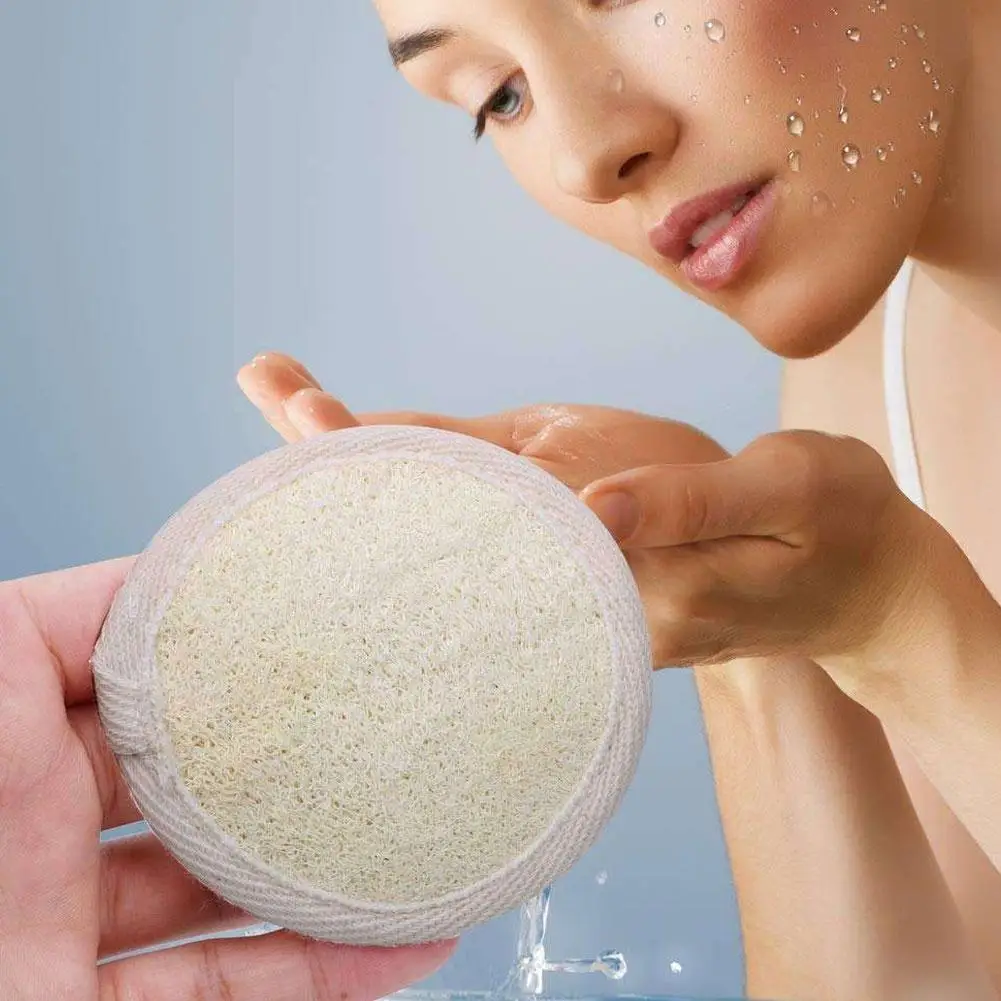 

4pcs Loofah ball Shower Facial Cleansing Pads Makeup Remover Cotton Towel Tools Natural Spong