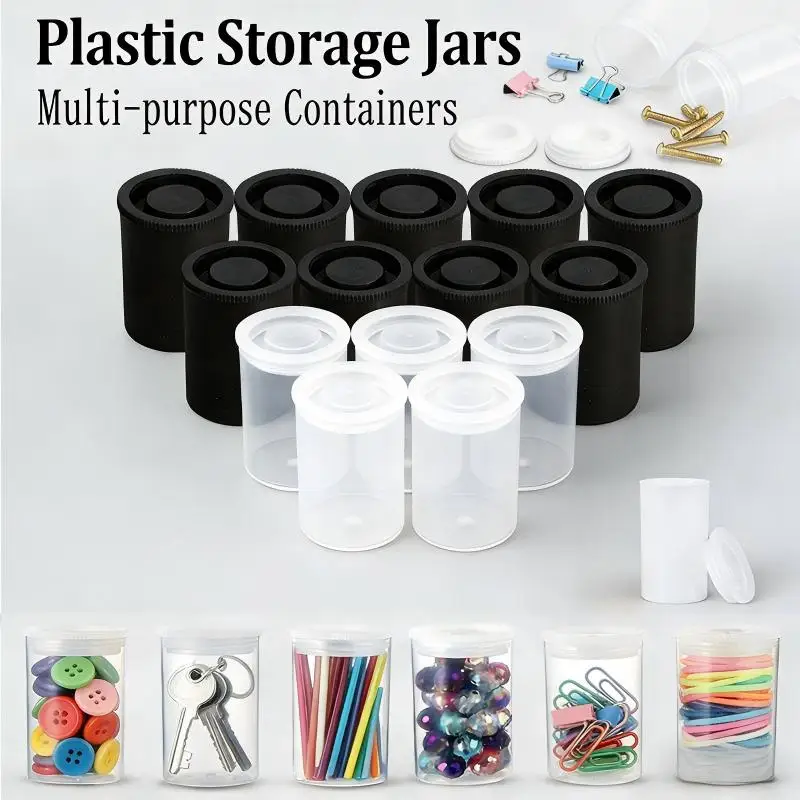 10–50 Stück leere Plastikflaschen, Foliendosen, schwarz/weiß/transparent, Behälter, Behälter für die Aufbewahrung von Kamerarollen