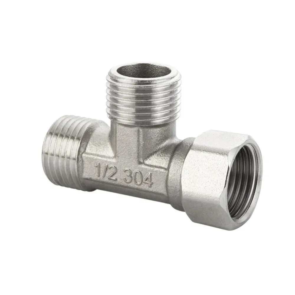 Fitting Stainless Steel 3 Ways Valve Shower Faucet Converter T Adapter Water Splitter Spray Nozzle Shower Valve Water Pipe