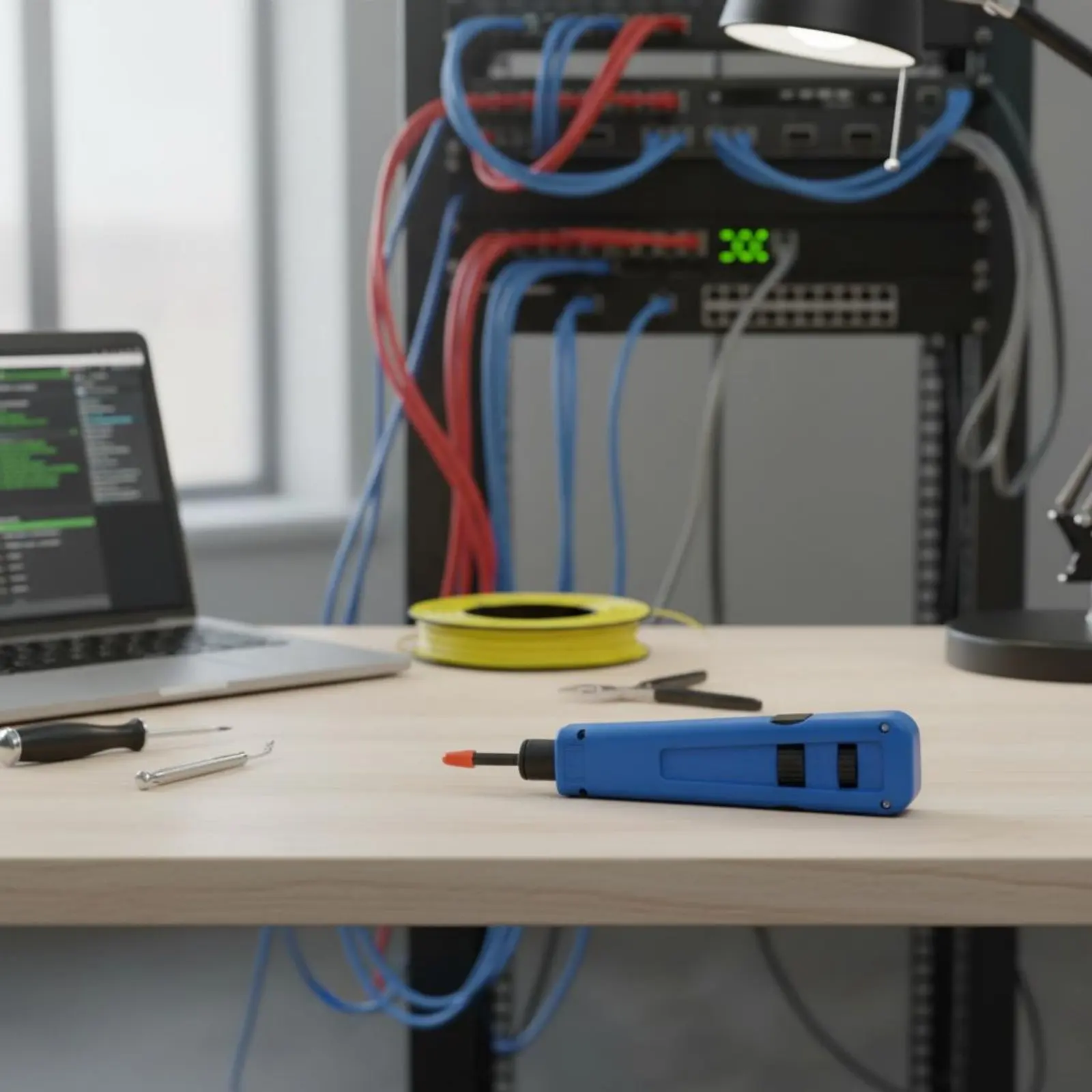 Zdjęcie 3: Narzędzie do zaciskania kabli 110 Press Down Tool All-in-One, wytrzymałe, dla techników.