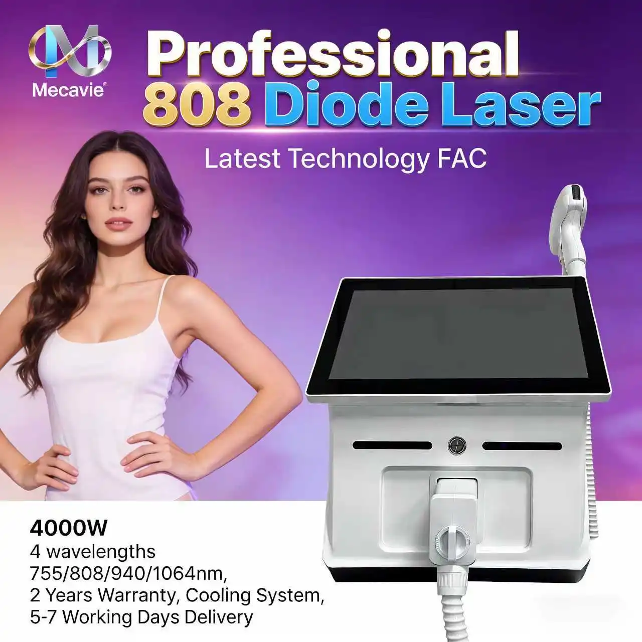 

Профессиональный высокомощный диодный лазер для удаления волос Soprano Titanium 4000 Вт, 755 нм, 808 нм, 940 нм, 1064 нм, безболезненный 4-волновой эпилятор