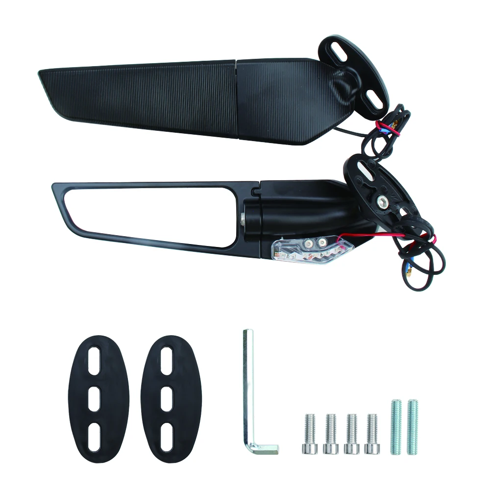 Motorcycle Mirror Modified Wind Adjustable Rotating Rearview With Turn Signal Lamp For Yamaha R1 R15 R3 R6 Honda Suzuki Kawasaki image 4