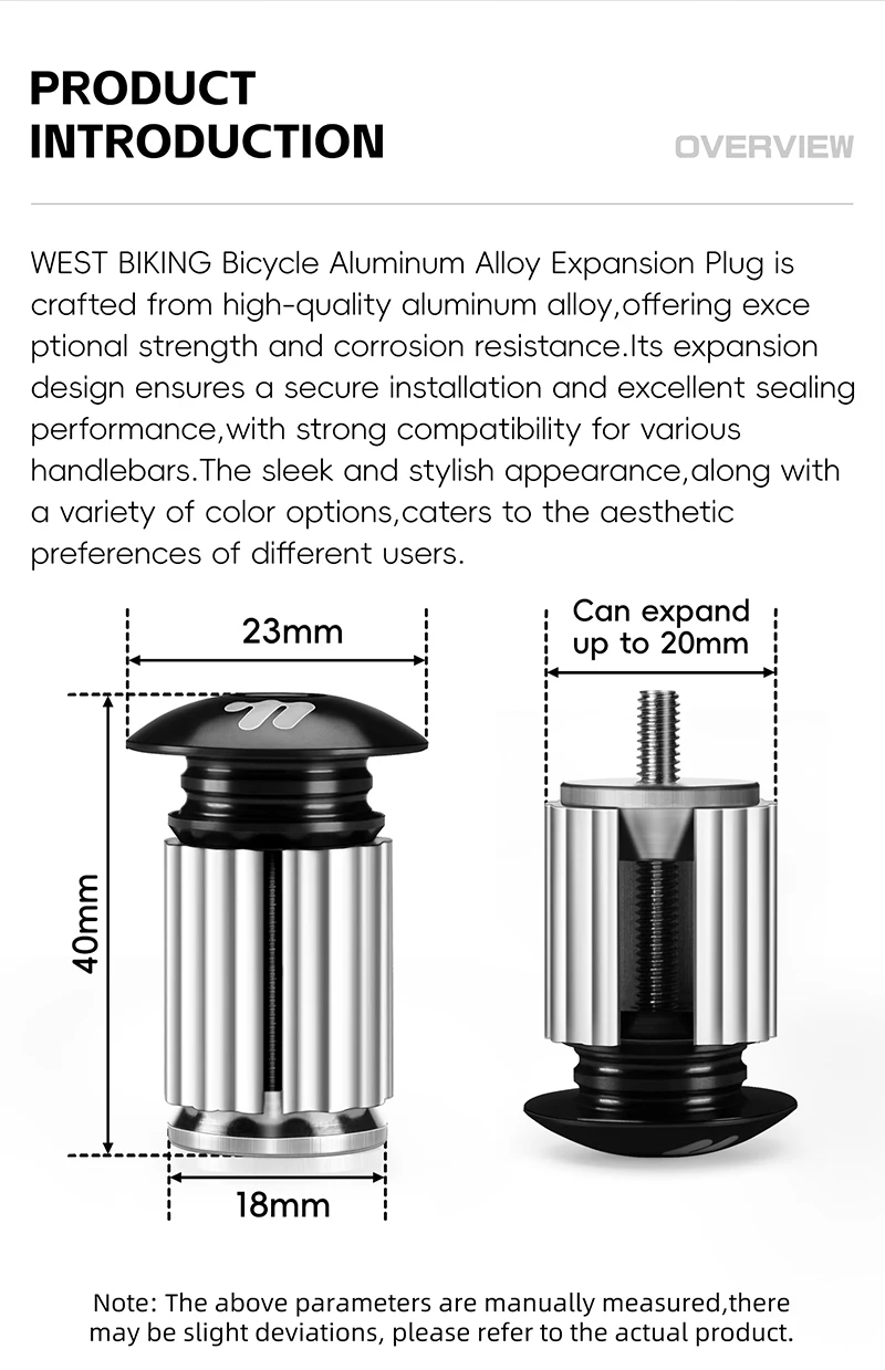 WEST BIKING Fahrrad-Lenkerendstopfen 1 2 4 6 Paar MTB Rennrad Aluminiumlegierung Expansions-Griffkappen Mehrfarbige Lenkerendkappen – Detail 2