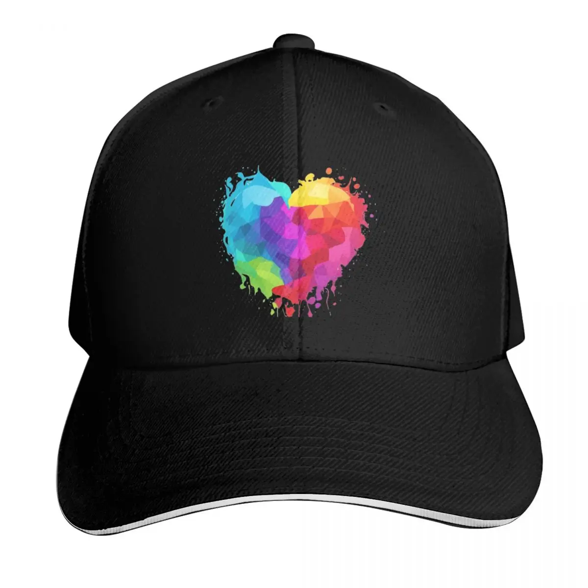 rainbow heart, Baseball Cap hard hat Trucker Cap Sun Hat For Children Visor Elegant Women's Hats Men's
