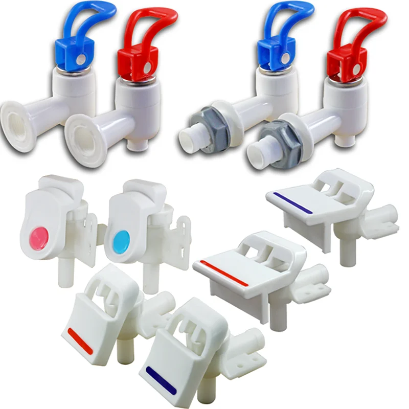 1 para przełączników do dystrybutora wody, czerwono-niebieski wyłącznik do wody ciepłej i zimnej, akcesoria gospodarstwa domowego, dystrybutor wody z gwintem zewnętrznym