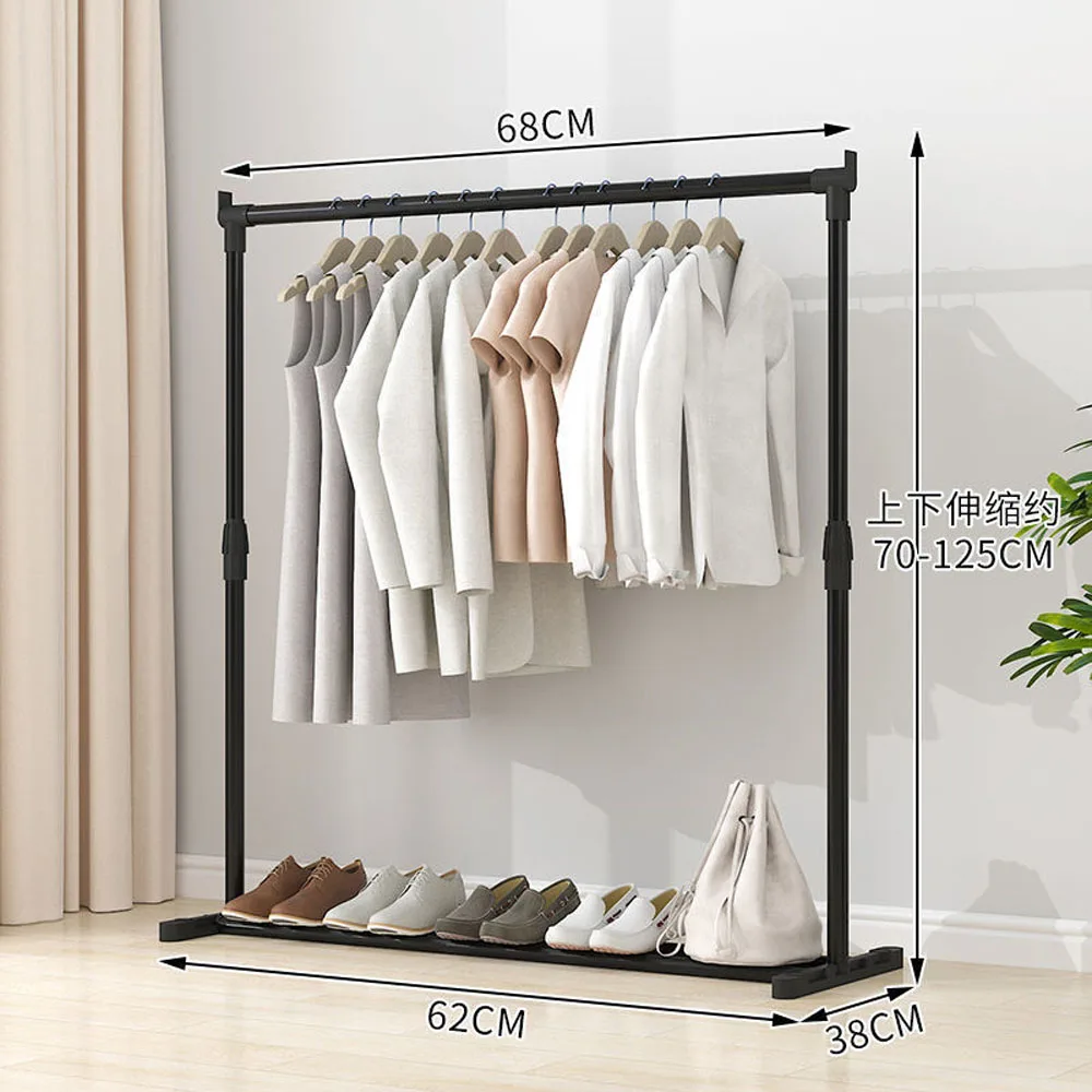 Large Clothes Rack Double Rail Rolling Stand Shoes Rack Storage Shelf Double Layer Double Rod Hanger