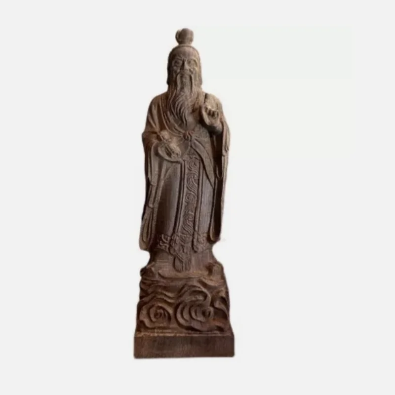 statue-lao-zi-sculptee-en-bois-d'aigle-de-8-pouces-taoisme-lao-tseu