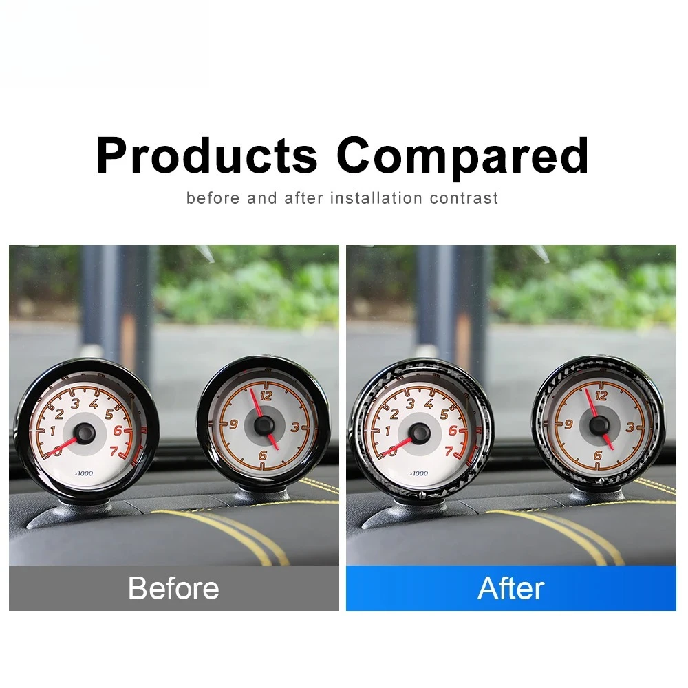 Real Carbon Fiber Speedometer Frame Sticker For Smart Fortwo 451 2008-2015 Car Interior Decoration Trim Cover Accessories