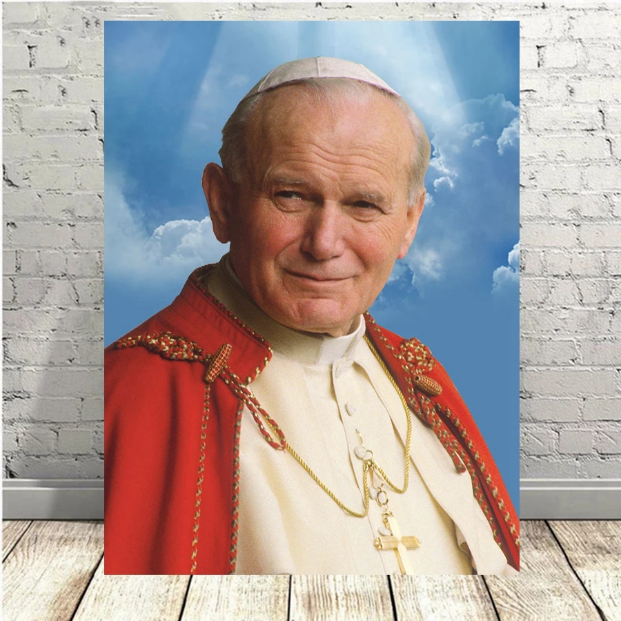 Saint Pope John Paul II 5D DIY Diamond Painting Embroidery Catholic Icons Cross Stitch Mosaic Picture Handicraft Home Decor