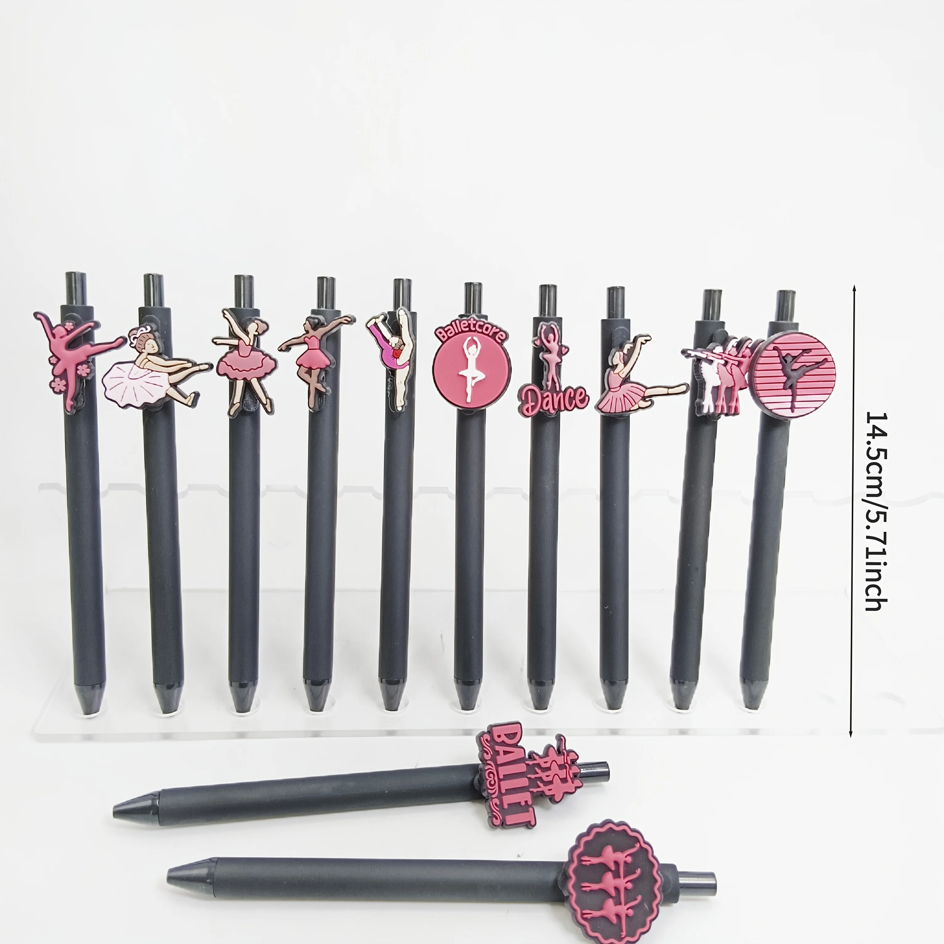 12PCS/24PCS 발레 테마 볼펜, 발레 모양의 볼펜, 학생용 필기구, 회의 기록 펜.