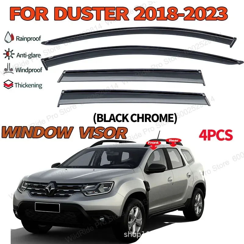 Window Visor Rain Eyebrow for Renault Duster 18 to 23 Cross Border Modified Rain Baffle