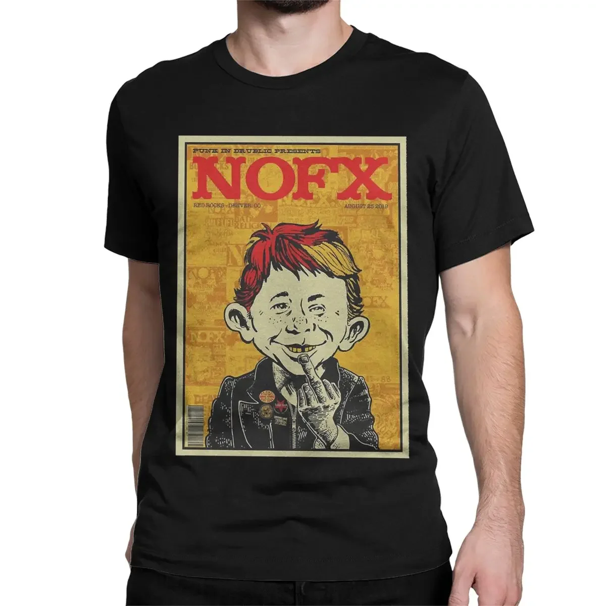 Funny Nofx Punk In Drublic T-Shirts Men Round Neck 100% Cotton T Shirts Short Sleeve Tees Clothes Oversized Graphic Tee Shirt