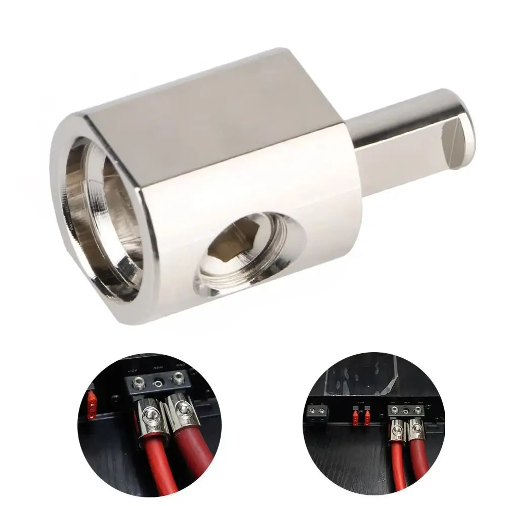 High Quality Aluminum Car Audio Connector 1/0 AWG To 4 AWG Silver Power Supply Reducer Amp Input Reducer