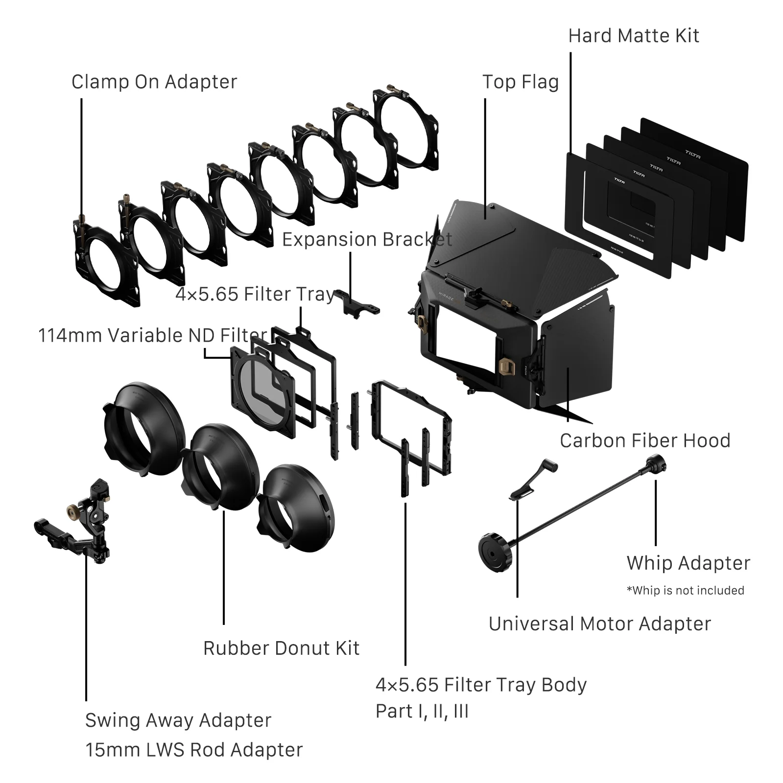 TILTA MB-T17 Mirage Pro 114mm Matte Box Motorized VND Advance Modular Kit A -Professional Camera Accessories for Cinematography