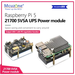 Raspberry Pi 5 UPS Power module,21700 5V5A, Output USB-C with PD negotiation function