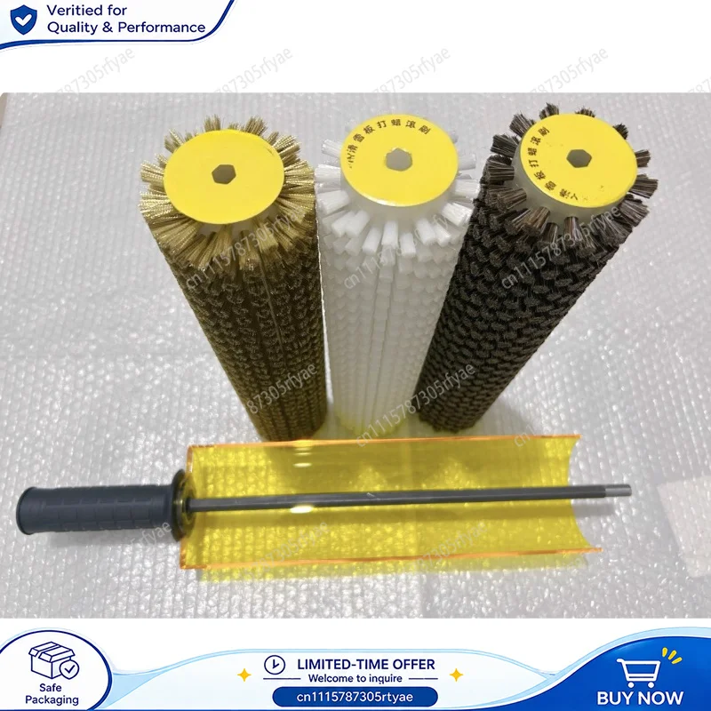 Ski Waxing Brush Set Roller Polishing Brush Nylon Horsehair Brass Brush for Snowboard Ski Maintenance Waxing Tools